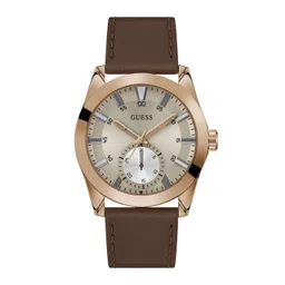 GUESS Men Dial & Leather Textured Straps Analogue Watch GW0793G3-picture-27