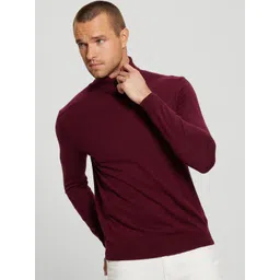 GUESS Men Solid Turtle Neck Pullover Sweater-picture-14
