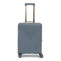 Guess Navy Blue Striped Small Hard Sided Cabin Trolley-picture-19