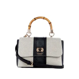 GUESS Navy Blue Textured Satchel-picture-23