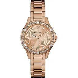 guess Night Out Analog Watch for Women with Rose Gold Round Dial & Rose Gold Stainless Steel Bracelet Band Water Resistant Women's Wrist Watches - U1349L3M-picture-52