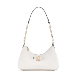 Guess Off White Printed Gerty Top Zip Shoulder Bag-picture-39