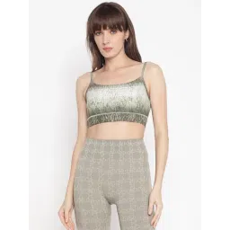 Guess Olive Printed Shoulder Strap Sleeveless Crop Top-picture-38