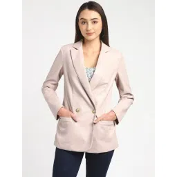 Guess Peach Solid Full Sleeves Blazer-picture-10