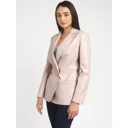 Guess Peach Solid Full Sleeves Blazer image 3