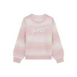 Guess Pink Round Neck Regular Fit Long Sleeve Pullover-picture-10