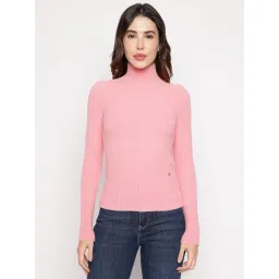 Guess Pink Solid High Neck Marion Sweater-picture-36
