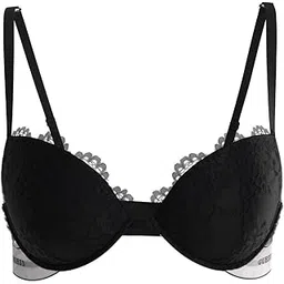 guess Polyamide Self Design Black Push Up Bra-picture-15