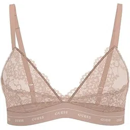 guess Polyamide Self Design Triangle Tan Flowery Bra-picture-11