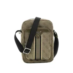 Guess Sand & Military Green Milano Self Design Cross Body Bag-picture-13
