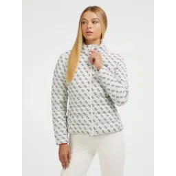 Guess White Print Full Sleeves Jacket-picture-39