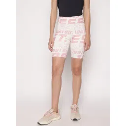 Guess White Printed Cathleen Biker Shorts-picture-25