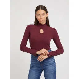 Guess Wine Print Full Sleeves Tops-picture-48