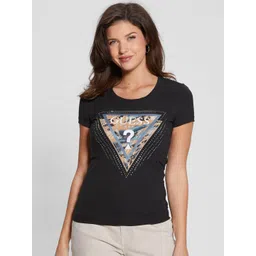 GUESS Women Brand Logo Printed Round Neck Cotton T-shirt-picture-13