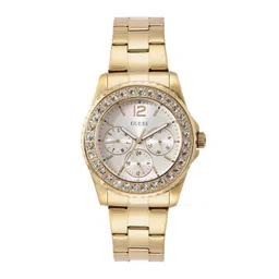 GUESS Women Embellished Dial & Bracelet Style Straps Analogue Chronograph Watch U12005L1M-picture-36