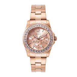 GUESS Women Embellished Dial & Bracelet Style Straps Analogue Chronograph Watch U12005L2M-picture-34