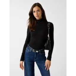 Guess Women White Solid High Neck Top-image-12