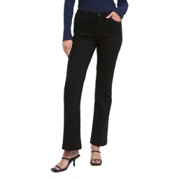 Guess Women's Black Cotton Solid Slim Fit Jeans-picture-27