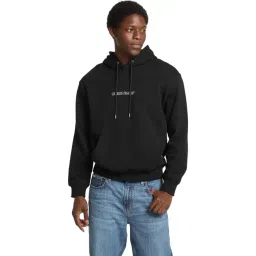 Guess Jeans Black Embroidered Logo Regular Fit Hooded Sweatshirt-picture-22