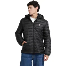 Guess Jeans Black Quilted Regular Fit Puffer Jacket-picture-31