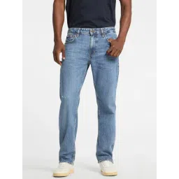 Guess Jeans G16 Straight Blue Regular Fit Distressed Jeans-picture-31