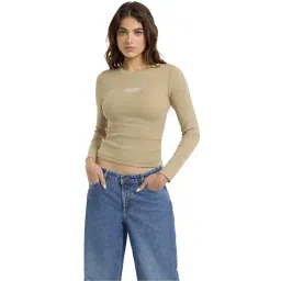 Guess Jeans LS CN Beige Slim Fit Crew T-Shirt-picture-44