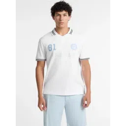 Guess Jeans Pure White Regular Fit Logo Printed Polo T-Shirt-picture-35
