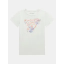 GUESS kids Girls Floral Printed Round Neck Cotton T-shirt-picture-29