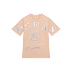 GUESS kids Girls Typography Printed Round Neck Cotton T-shirt-picture-28