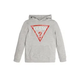 Guess Kids Grey Triangle Logo Regular Fit Hoodie-picture-19