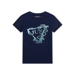 Guess Kids Secret Blue Printed Regular Fit T-Shirt-picture-40