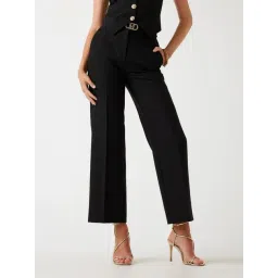 MARCIANO by GUESS Black Polyester Blend Solid Trousers-picture-45