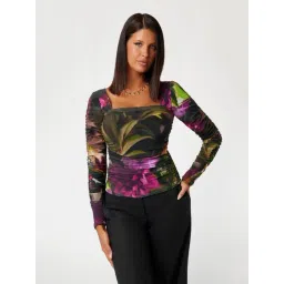 MARCIANO by GUESS Multicolored Polyamide Blend Printed Long Sleeves Top-image-7