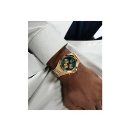 guess Men Green Round Dial Analogue Stainless Steel Band Watch- GW0703G2 image 5