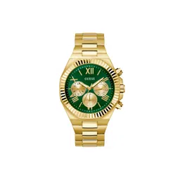 guess Men Green Round Dial Analogue Stainless Steel Band Watch- GW0703G2 image 1