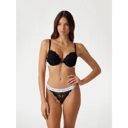 guess Polyamide Self Design Black Push Up Bra image 2