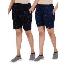 GUIDE Women Pack Of 2 Cotton Mid-Rise Printed Shorts-picture-41