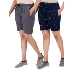 GUIDE Women Pack Of 2 Printed Mid-Rise Cotton Shorts-picture-31