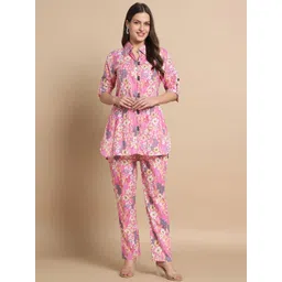 Gujari Printed Pure Cotton Top With Trousers Co-Ords-picture-27