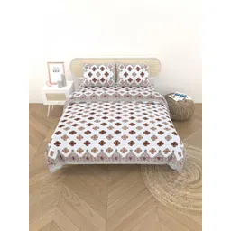 Gulaab Jaipur Brown & Beige Floral Cotton 4 Piece Single Regular Bedding Set-picture-18
