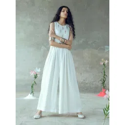 Gulaal White Urvashi Vividha Pitthan Work Sleeveless Jumpsuit-picture-42
