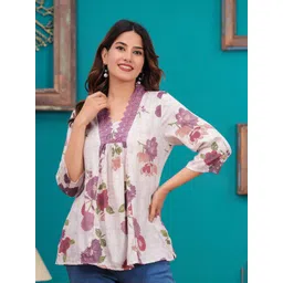 GULABI LEAF Women Floral Print V-Neck Top-picture-17