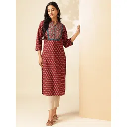 GULMEHAK Women Ethnic Motifs Printed Straight Cotton Kurta-picture-10