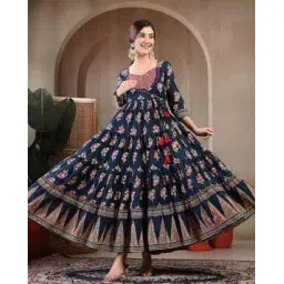 gulmohar jaipur Floral Printed Anarkali Kurta-picture-14