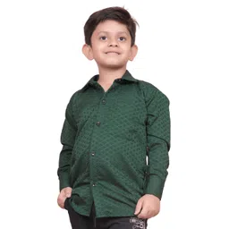 GUNJA FASHION Boys Comfort Fit Textured Spread Collar Cotton Casual Shirt-picture-11