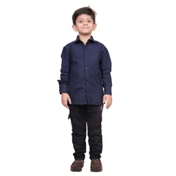 GUNJA FASHION Boys Comfort Geometric Printed Spread Collar Cotton Casual Shirt-picture-14