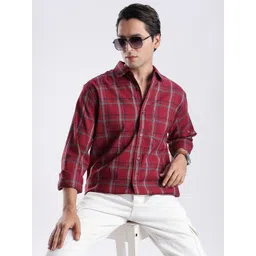 Guns & Sons Men Modern Slim Fit Checked Casual Shirt-picture-11
