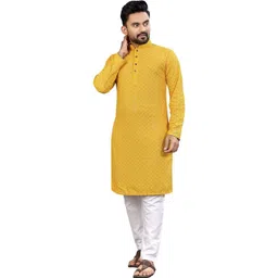 GUPTA TRENDZ Men Embellished Mirror Work Handloom Kurta-picture-31