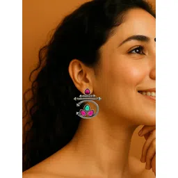 Gurjari Jewellers Oxidized Silver Tribal Earrings-picture-22