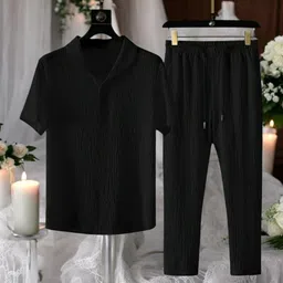 gurukrupa creation Men Night Suit Set Black Self Design-picture-27
